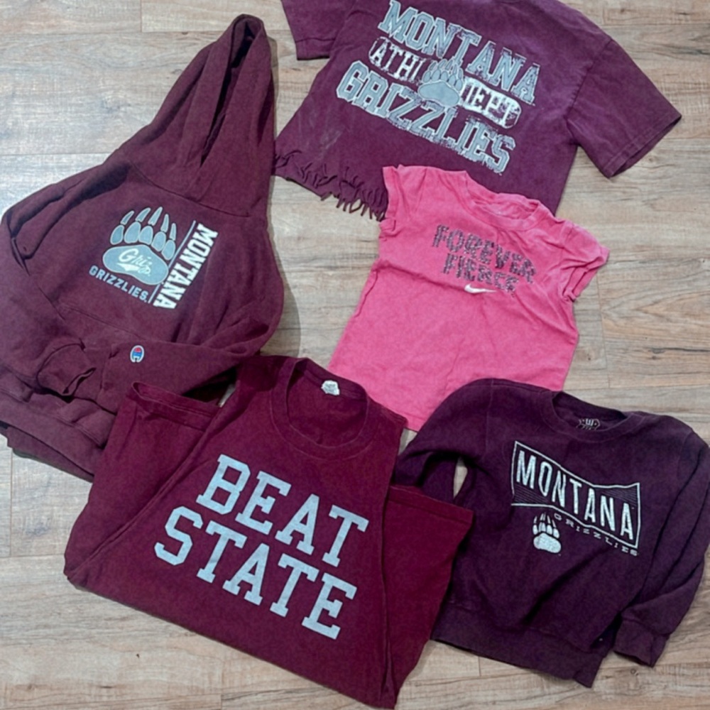 Montana Griz pack Maroon and Pink Shirt Set